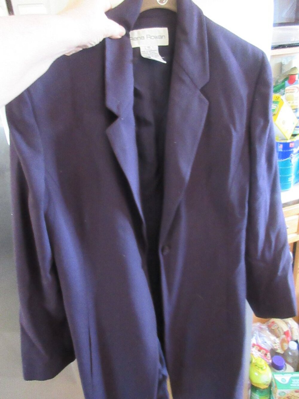 Rena Rowan vintage worsted wool dk plum long riding blazer m 12